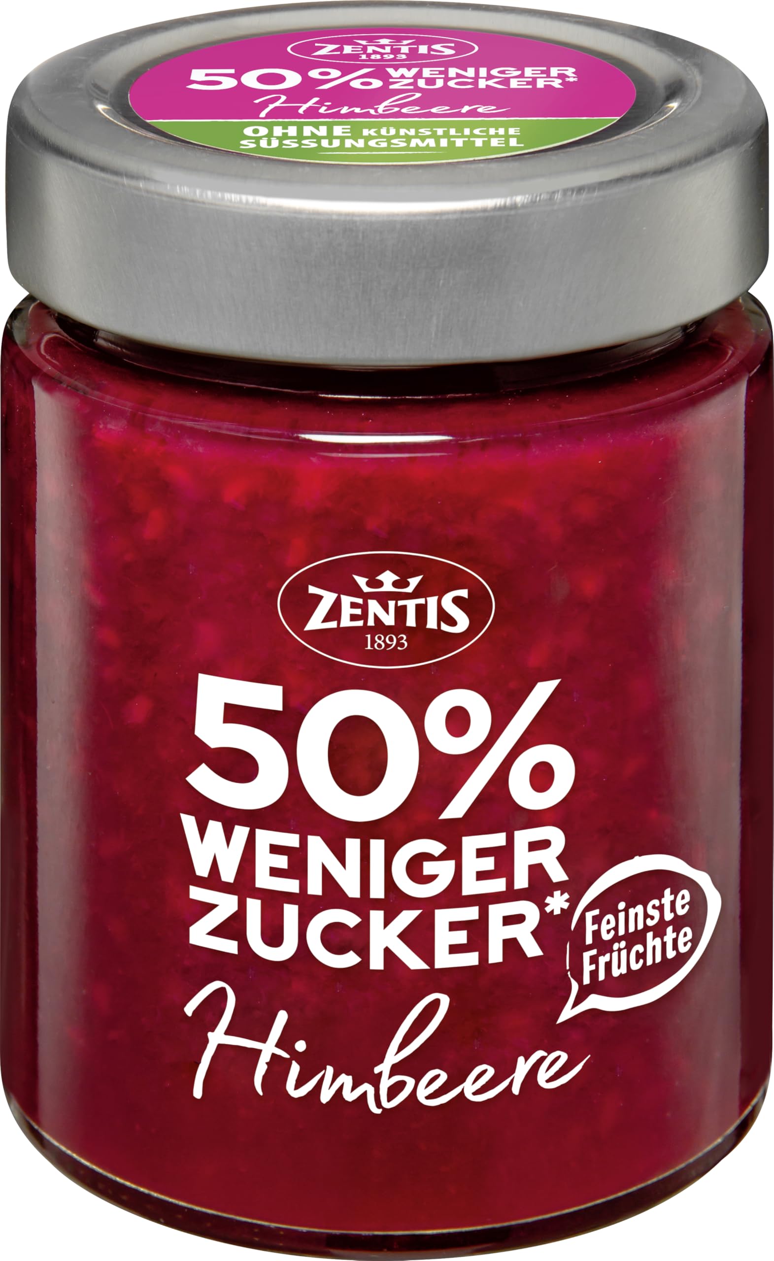 zentis-50-weniger-zucker-fruchtaufstrich-himbeere-195-g image 1