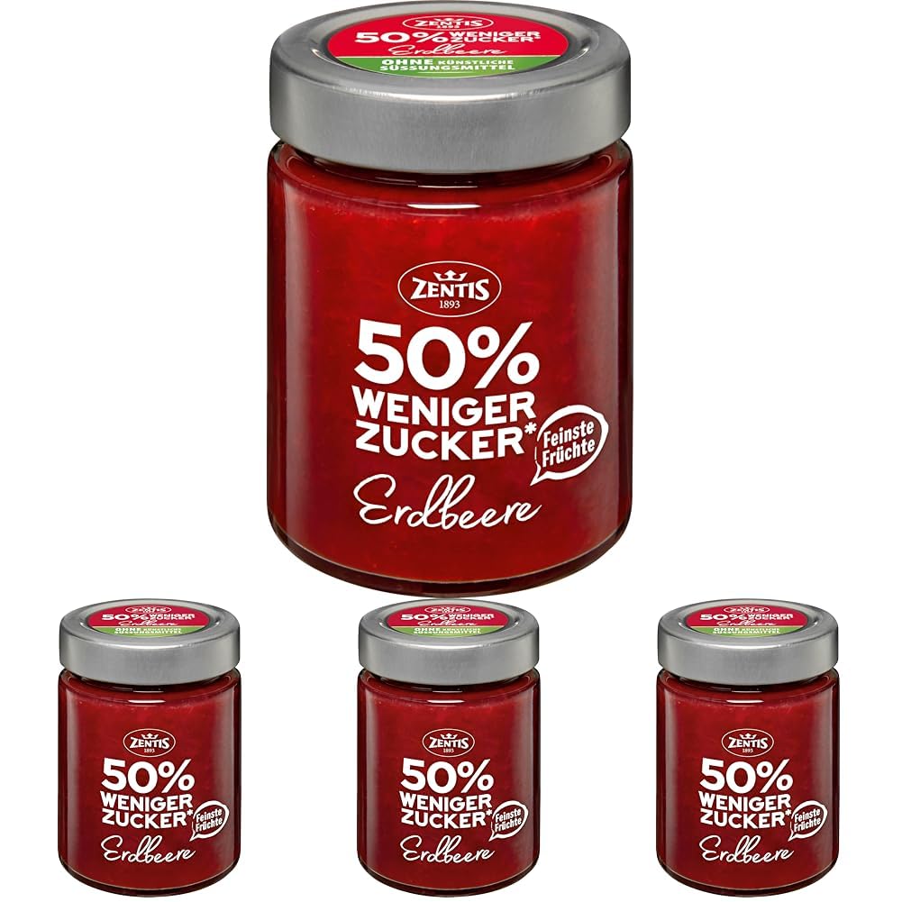 zentis-50-weniger-zucker-erdbeer-fruchtaufstrich-fein-passiert-195g image 7