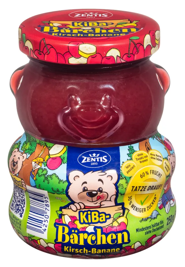 zentis-b-rchen-fruchtaufstrich-kiba-kirsch-banane-250-g image 1