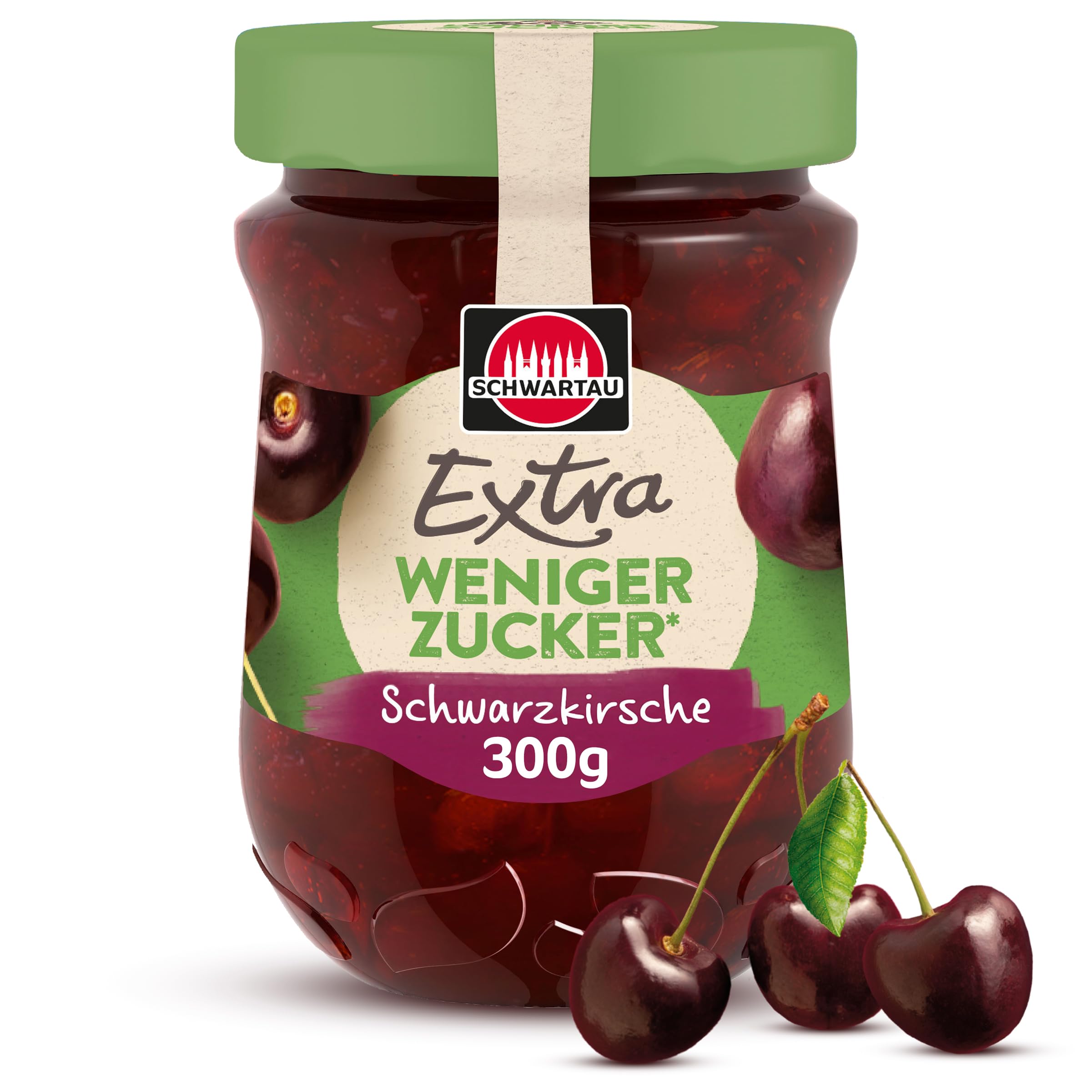 schwartau-extra-weniger-zucker-schwarzkirsche-300-g image 1